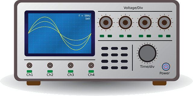 オシロスコープ（oscilloscope）のイラスト